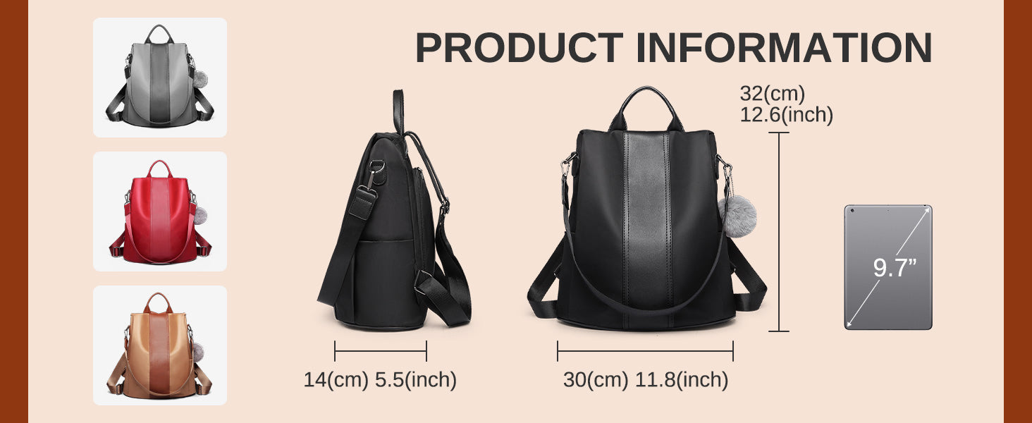 Miss Lulu Small Backpack Womens Anti Theft Nylon Rucksack Bag for Women Ladies Grils Travel