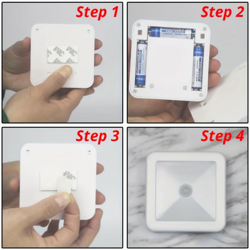LED Motion Sensor Night Light for Bedroom, Bathroom, Hallway - Battery-Operated, Intelligent PIR Induction, Wireless LED Lights, No Battery Included - Your Gift Ideas