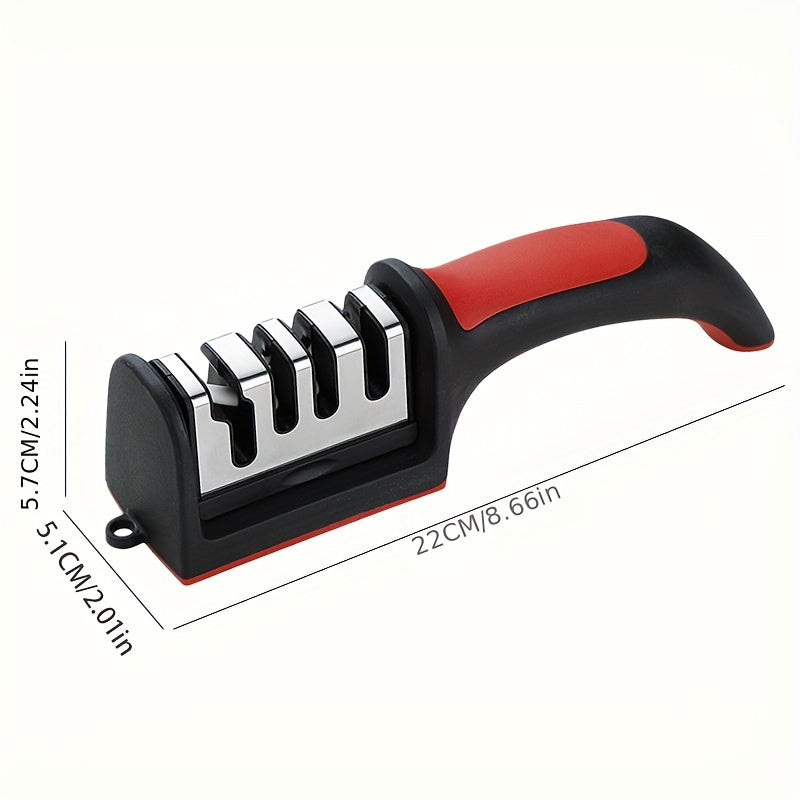 Professional 4-Stage Knife Sharpener - Tungsten Steel, Diamond & Ceramic Sharpening Stones for Kitchen Knives