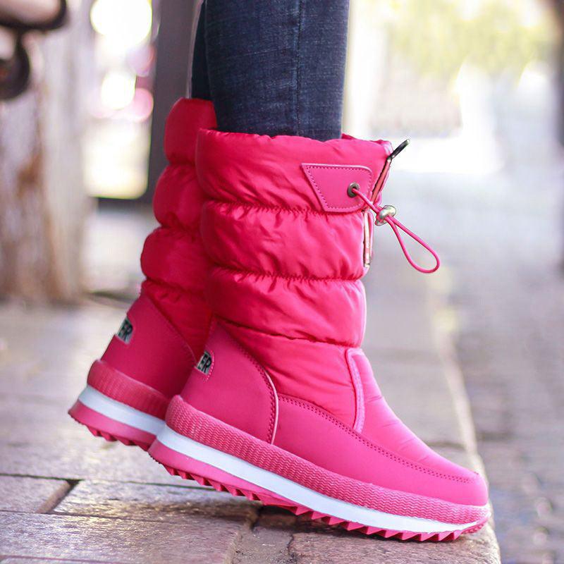 Northeast thickened ladies large size warm mid-tube cotton boots winter snow boots non-slip leisure large cotton shoes - Your Gift Ideas