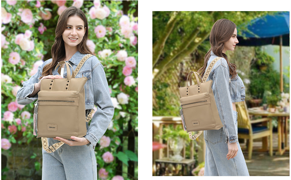Miss Lulu Women Frauen Mode-Rucksack Backpack, L28W8H35cm