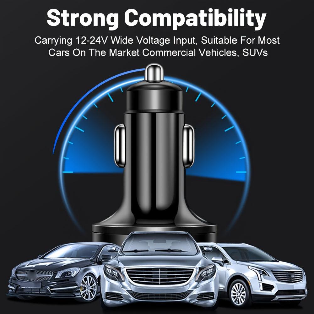 Nuokaiqi Multifunctional Super Fast Charger Car Charger One Pull Six Charging Digital Display Pressure Test Mobile Phone Charging Conversion Plug 12-24V Universal for Cars and Trucks - Your Gift Ideas