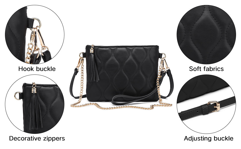 Miss Lulu Small Crossbody Bag Soft Pu Leather For Women Chain Bag