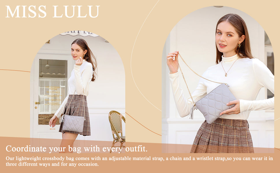 Miss Lulu Small Crossbody Bag Soft Pu Leather For Women Chain Bag
