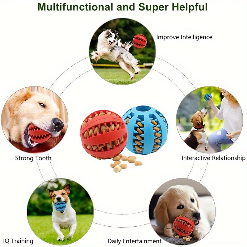 [Interactive Toy] Interactive Dog Ball Toy | 1pc | Durable Plastic | Treat Dispenser, Chew & Tooth Cleaning | Fun and Healthy Play for Puppies and Dogs | All Breeds | Cartoon Design | Functional Pet Accessory
