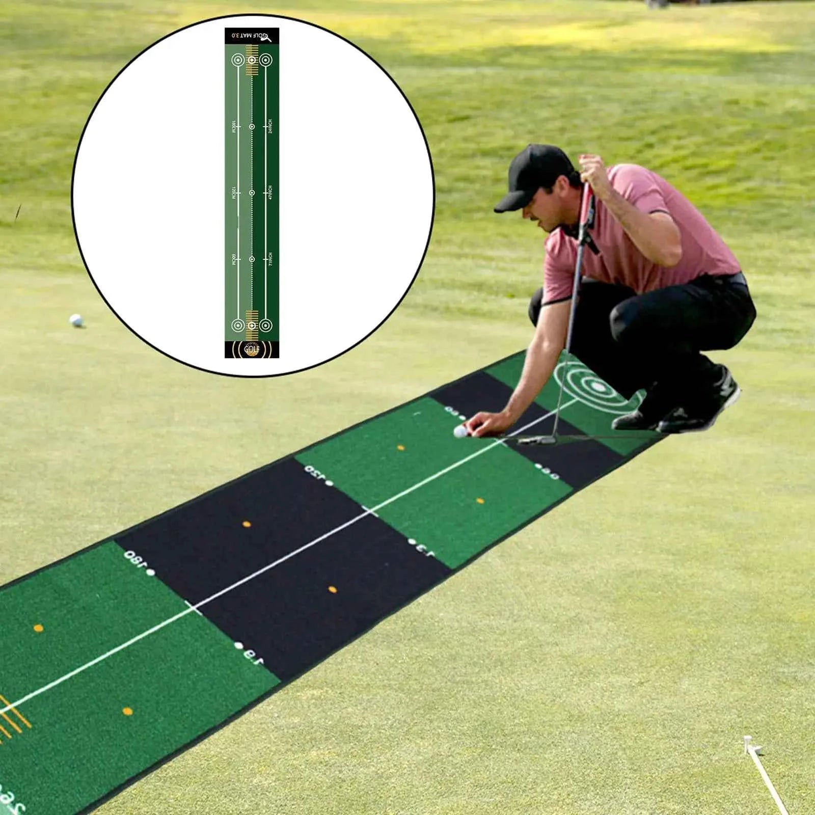 Golf Putting Mat Gift for Golfer Golfing Accessory Lightweight Portable Improve Putting Accuracy Training Aid for Park Lawn Home