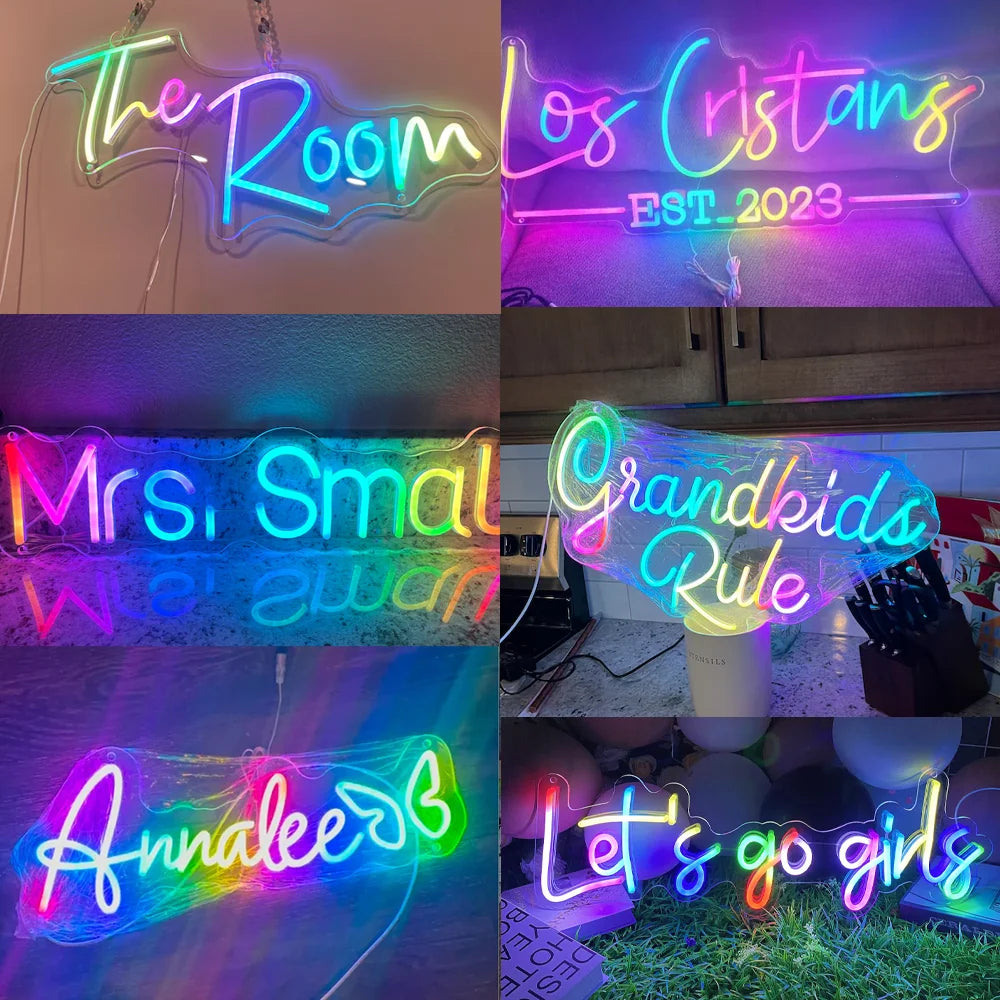 RGB Custom Kid Name Neon Sign Personalized Dimmable for Wall Decor - YourGiftIdeasUK