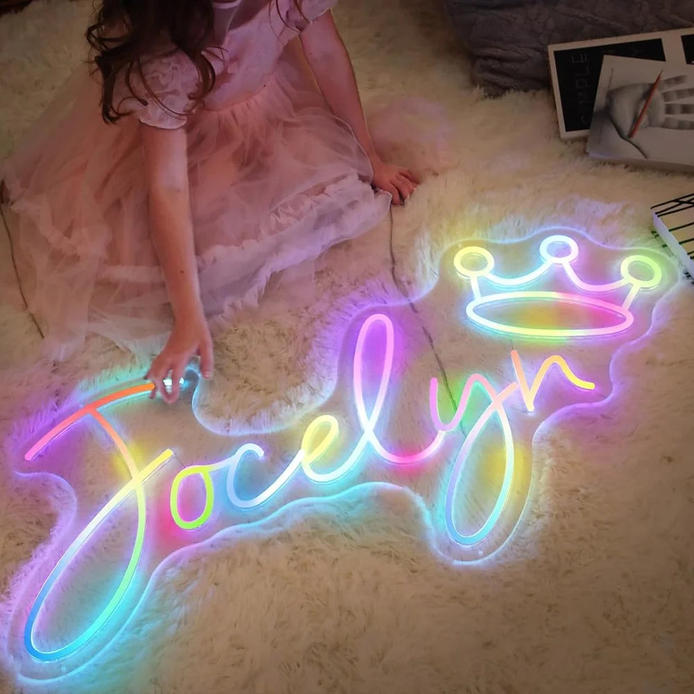 RGB Custom Kid Name Neon Sign Personalized Dimmable for Wall Decor - YourGiftIdeasUK