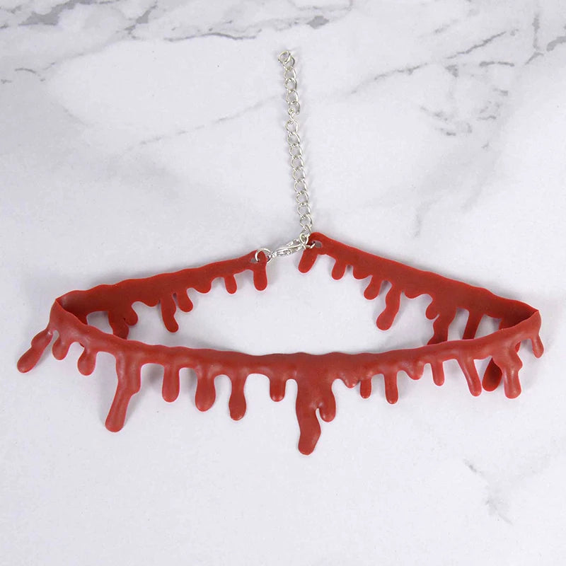 Halloween Decoration Bloody Necklace Horror Dripping Blood - YourGiftIdeasUK