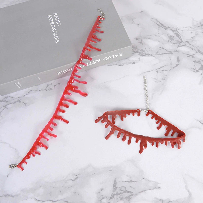 Halloween Decoration Bloody Necklace Horror Dripping Blood - YourGiftIdeasUK