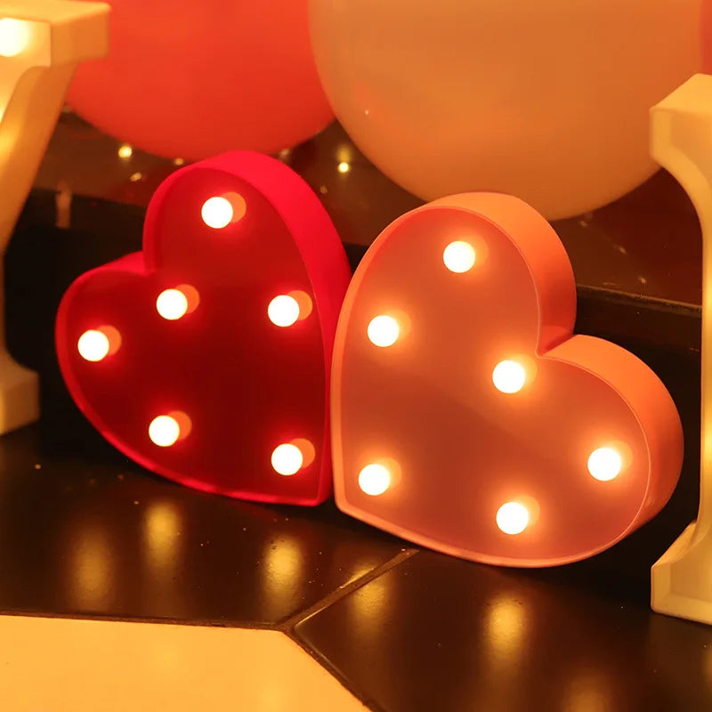 Alphabet Letter LED Lights Luminous Number Lamp Battery Warm Night Light for home Wedding Birthday Christmas party Decoration
