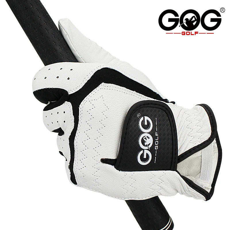 ProGrip Sheepskin Golf Gloves - Luxury Black/White