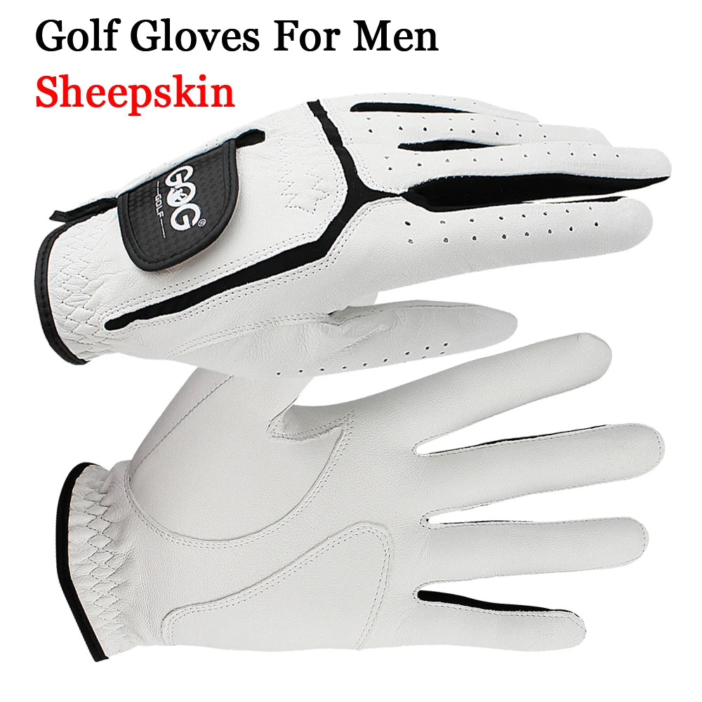 ProGrip Sheepskin Golf Gloves - Luxury Black/White