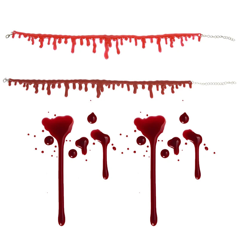 Halloween Decoration Bloody Necklace Horror Dripping Blood - YourGiftIdeasUK
