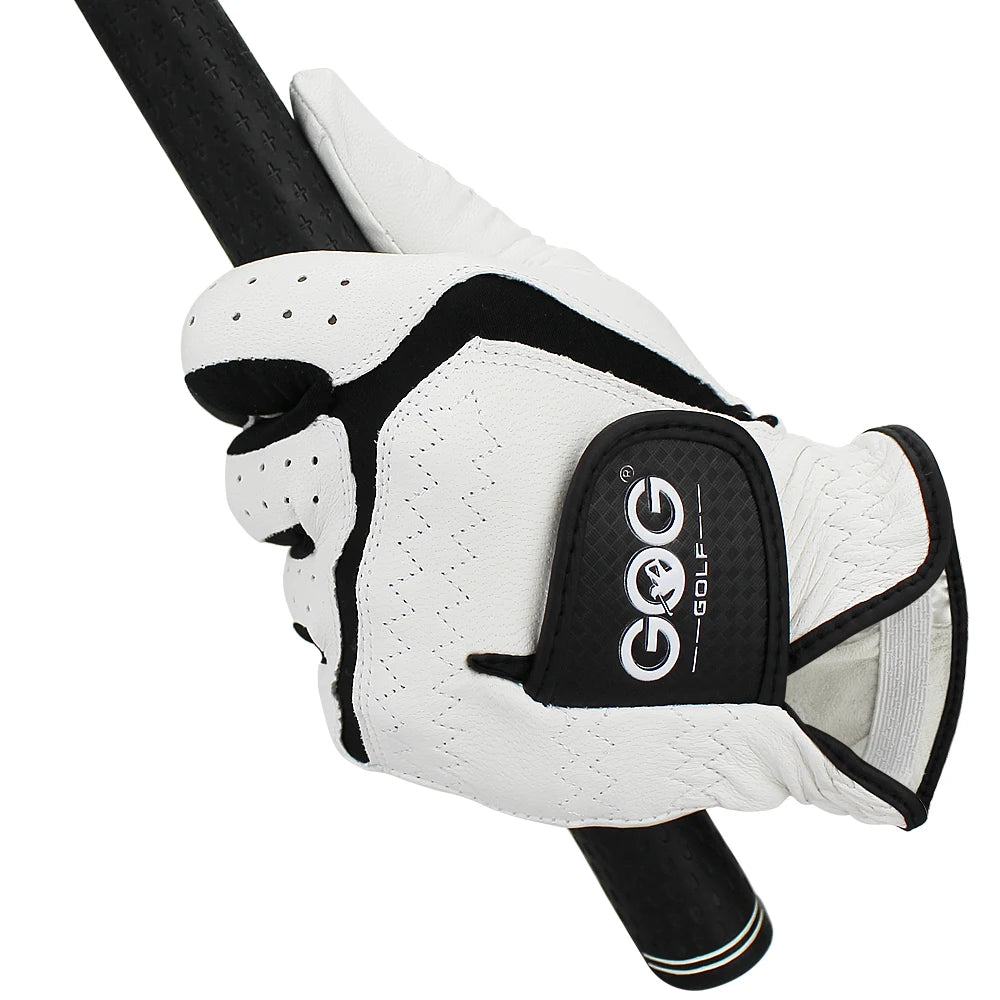ProGrip Sheepskin Golf Gloves - Luxury Black/White