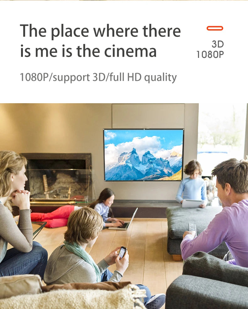 Projection Curtain 16 9 Ratio High-Density 60-200 Inch - YourGiftIdeasUK