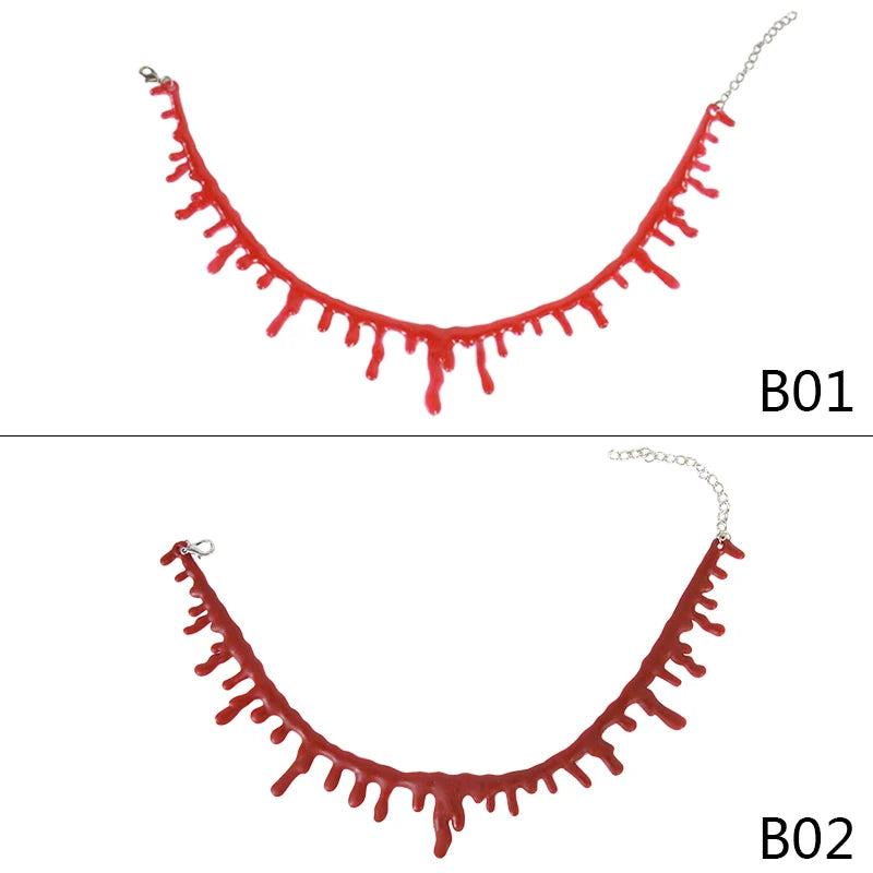 Halloween Decoration Bloody Necklace Horror Dripping Blood - YourGiftIdeasUK