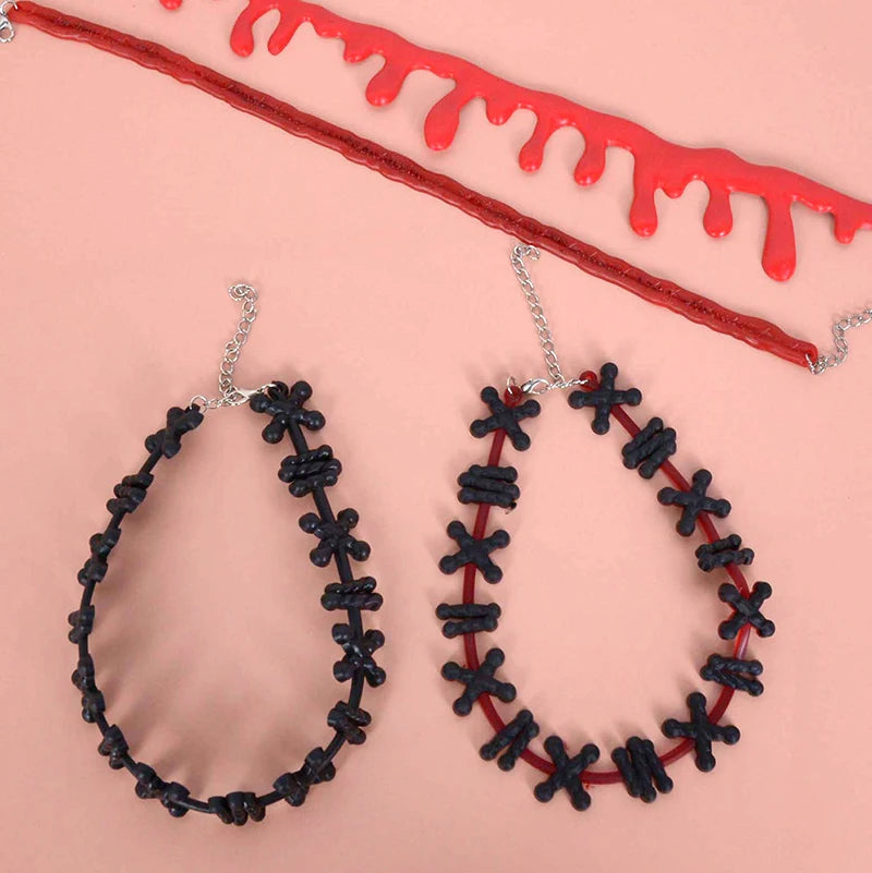 Halloween Decoration Bloody Necklace Horror Dripping Blood - YourGiftIdeasUK