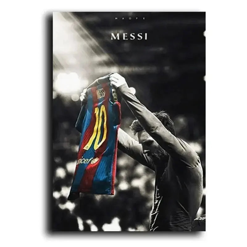 Football Star Messi Retro Poster