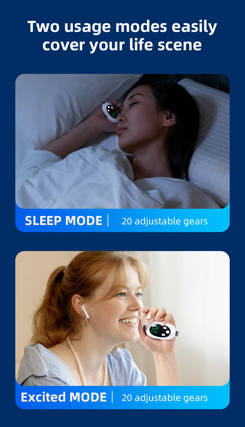 Two modes, 20 levels of intensity, intelligent sleep device, anxiety relief, neurological sleep, insomnia, and soothing device