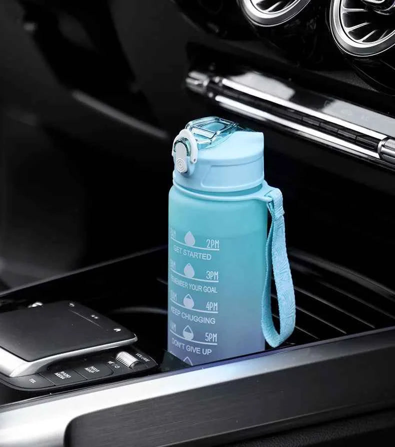 KPop Demon Hunters Gradient Water Bottles 750ml Letter A-Z Girl Straw Drinking Cups Portable High-capacity Outdoor Drink Bottle