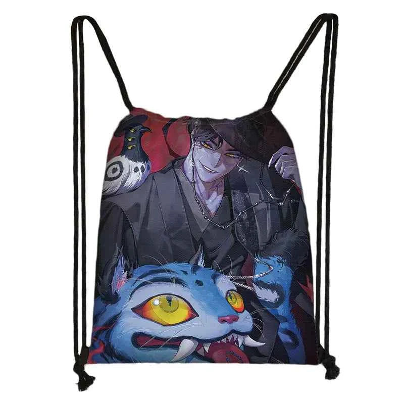 KPop Demon Hunters Print Drawstring Bag Saja Boys Daypack Mira Rumi Zoey Storage Bags for Travel Teenager Women Backpacks