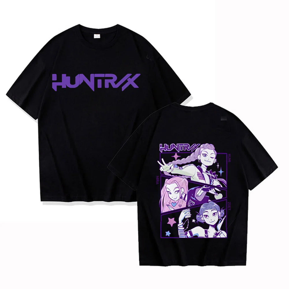 KPop Demon Hunters Huntrix Tees High Quality Cotton Short Sleeve Tshirts Women Men Clothing Streetwear Graphic Print T-shirts