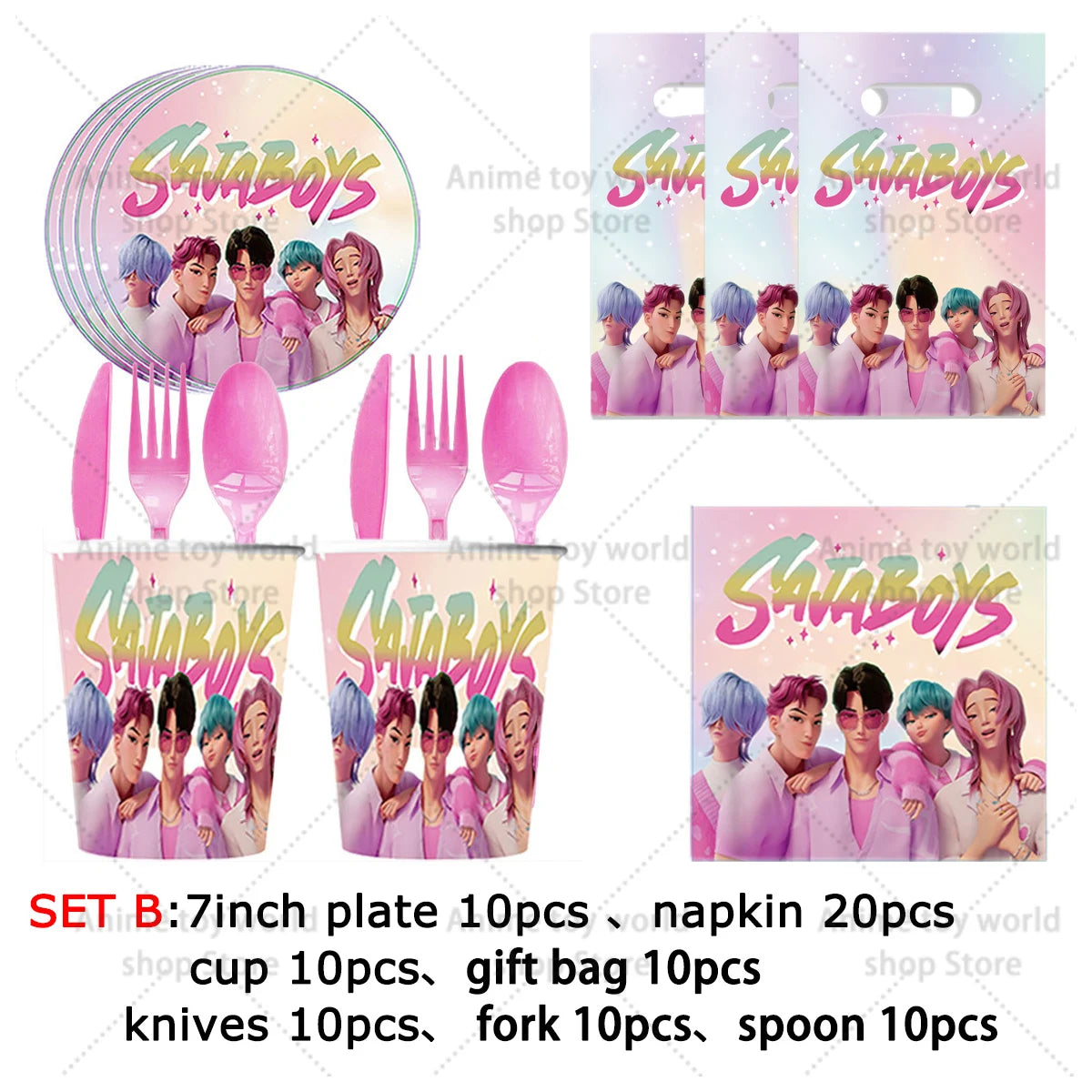 Birthday Decoration Set K Pop Demon Hunters Birthday Tablecloth Cup Plate Baby Shower Party Favors Kids Party Supplies Gift - YourGiftIdeasUK
