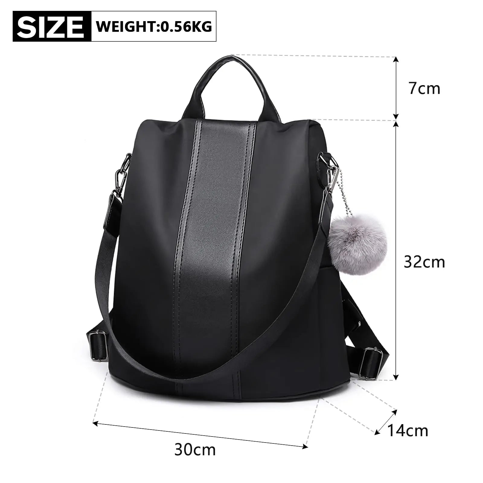 Miss Lulu Small Backpack Womens Anti Theft Nylon Rucksack Bag for Women Ladies Grils Travel