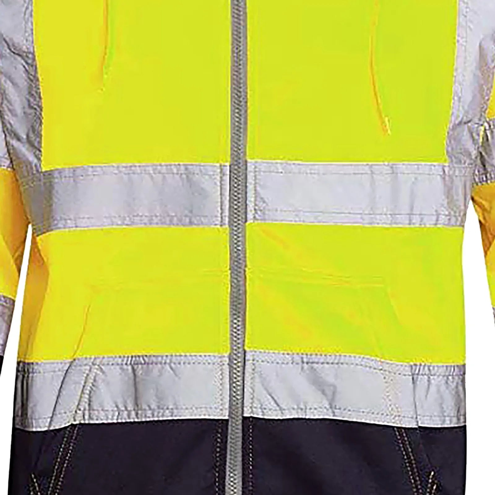 Men Reflective Stripe Hoodie Sweatshirt Long Sleeve Fitting Zipper Hooded Pullover Sanitation Workers Work Clothes Sweatshirt