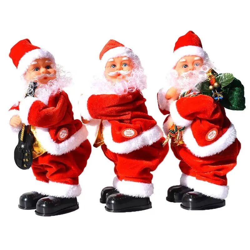 Electric Santa Claus Twerking Shaking Xmas Figurine Doll Dancing Christmas Music For Christmas Decor