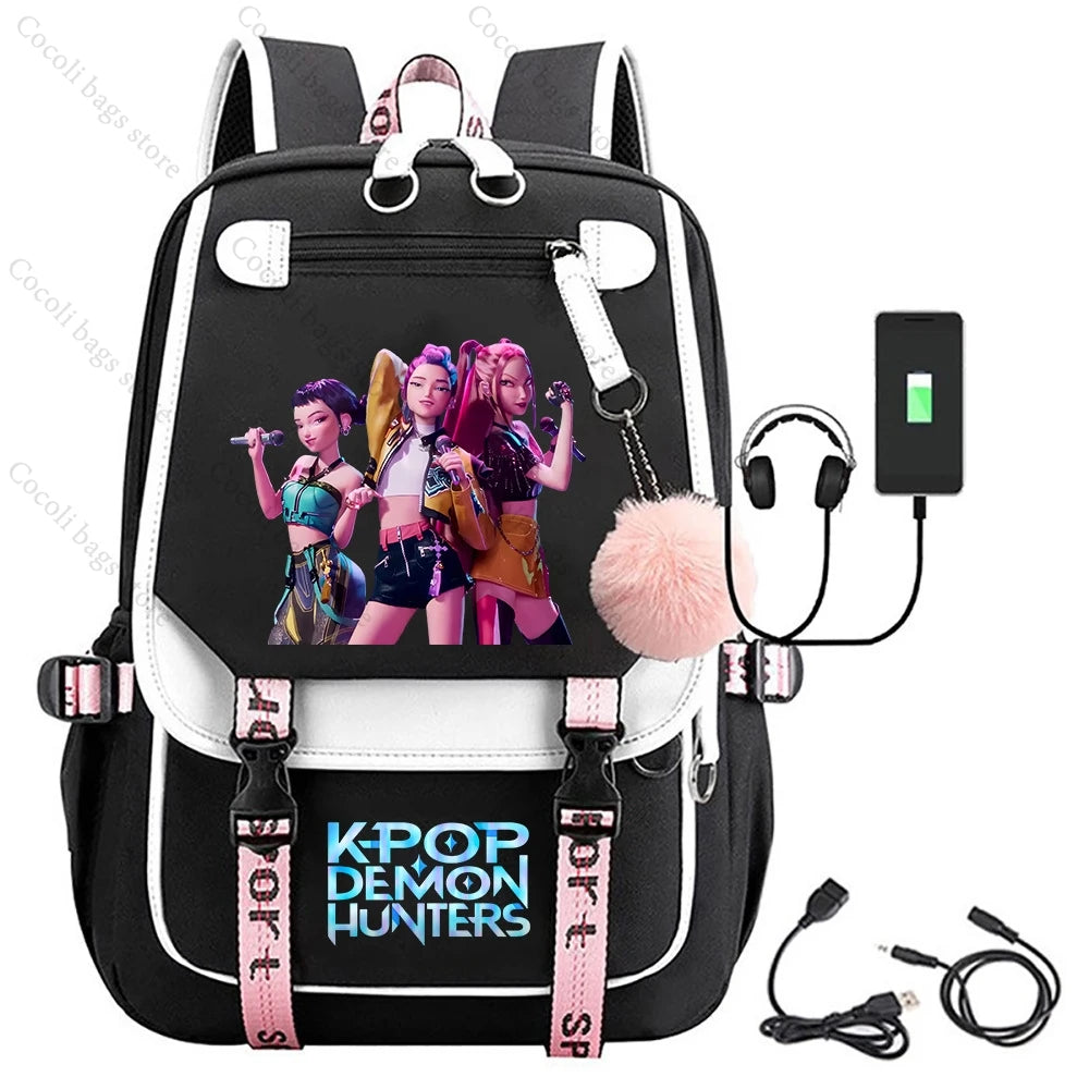 2025 KPop Demon Hunters Print Backpack Large Capacity School Bag Student Bag School Backpack Girls' School Backpack