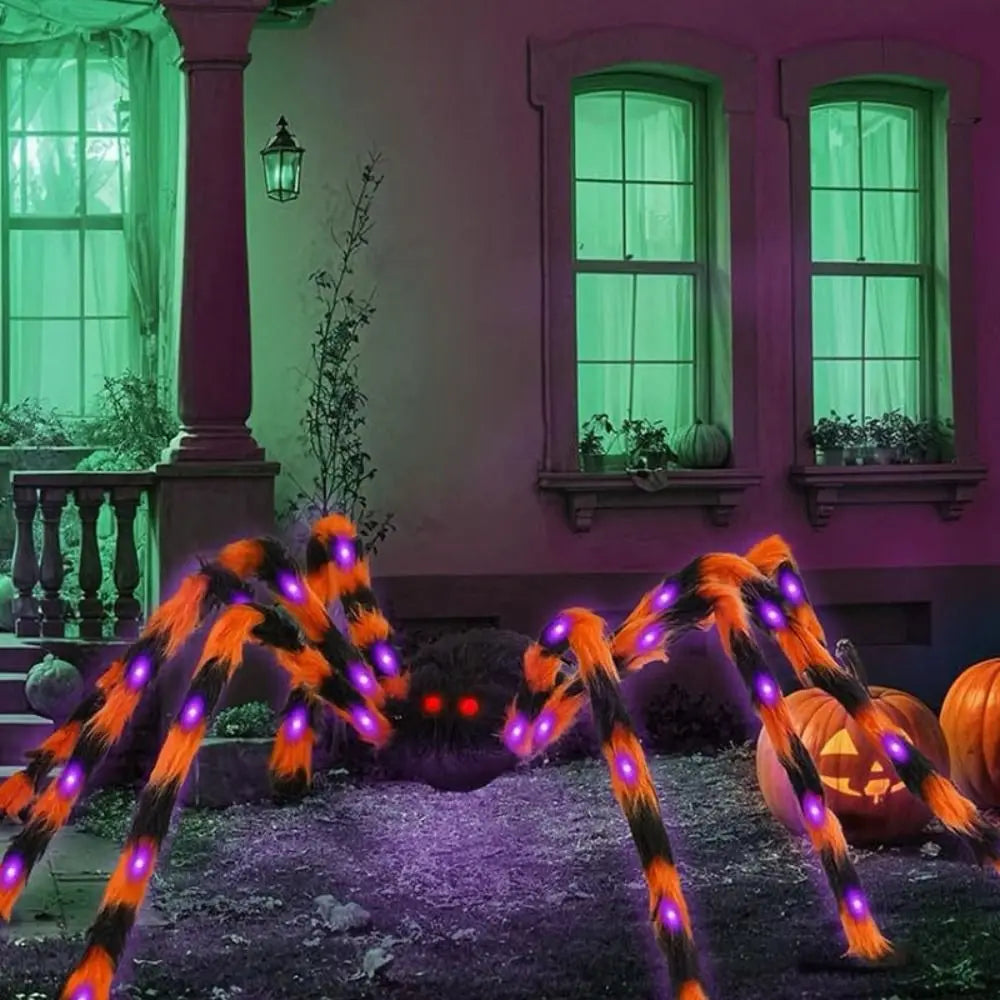 8 Modes Halloween Spider Web Lights Waterproof Glow LED Spider Net 5m Triangle Luminous Halloween Spider Indoor Outdoor - YourGiftIdeasUK