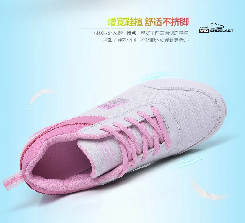Women's Comfortable Golf Shoes, White Gray Girls' Outdoor Running Shoes, Women's Classic Casual Walking Shoes