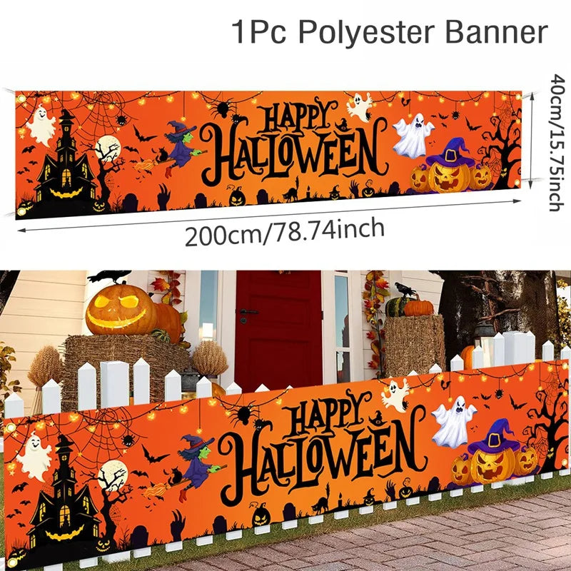 Ghost Halloween Pumpkin Banner - YourGiftIdeasUK