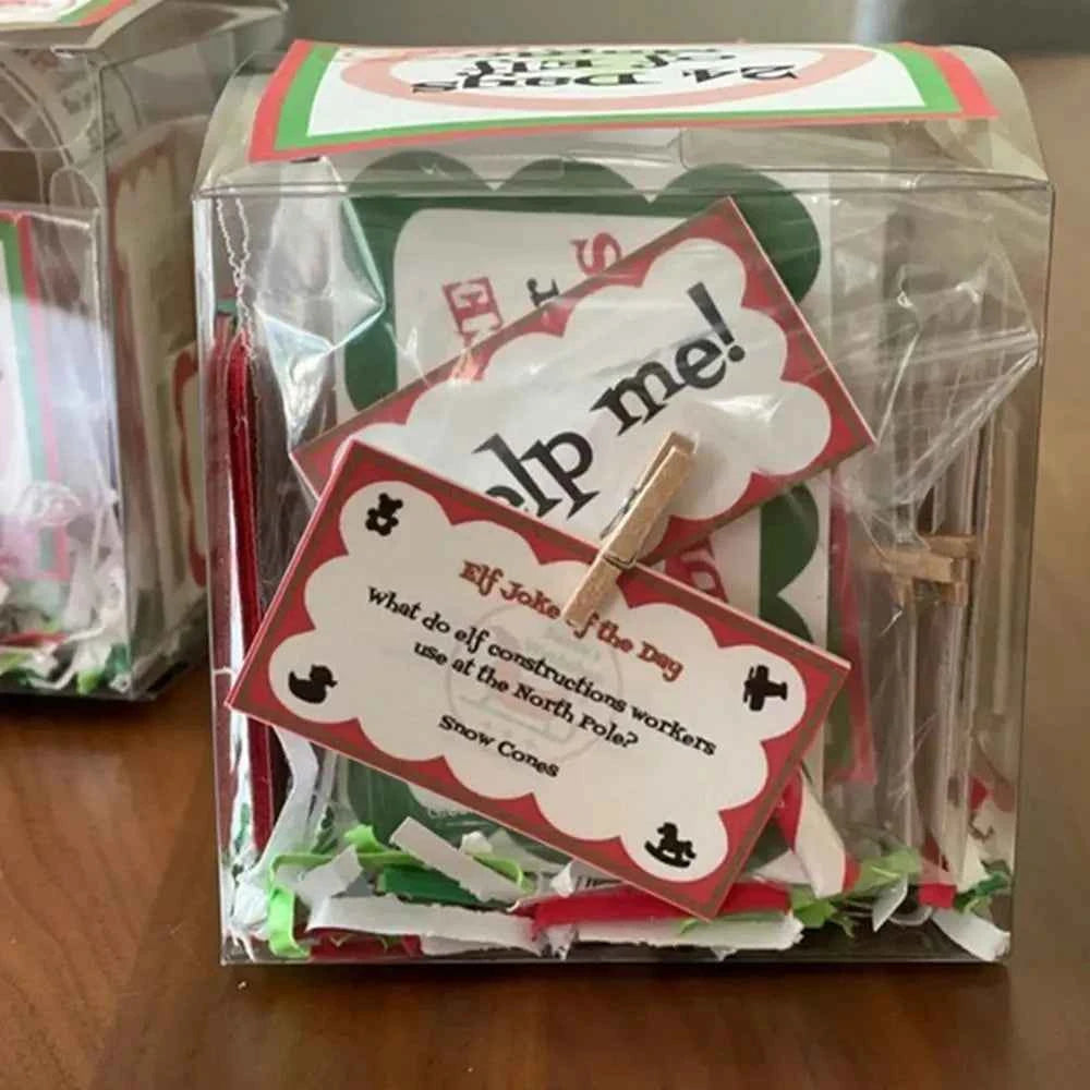 Elf Activities Elf Kit 24/30 Days of Christmas Elf Pranks Plastics Christmas Countdown Set Best Funny Elf Kit 24/30 Days Home