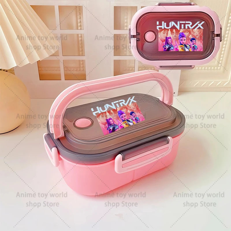 KPop Demon Hunters Portable Bento Lunch Boxs Girl Boy Compartment Fruit Food Boxs Microwave Lunch Box Picnic Fresh Box Gift - YourGiftIdeasUK