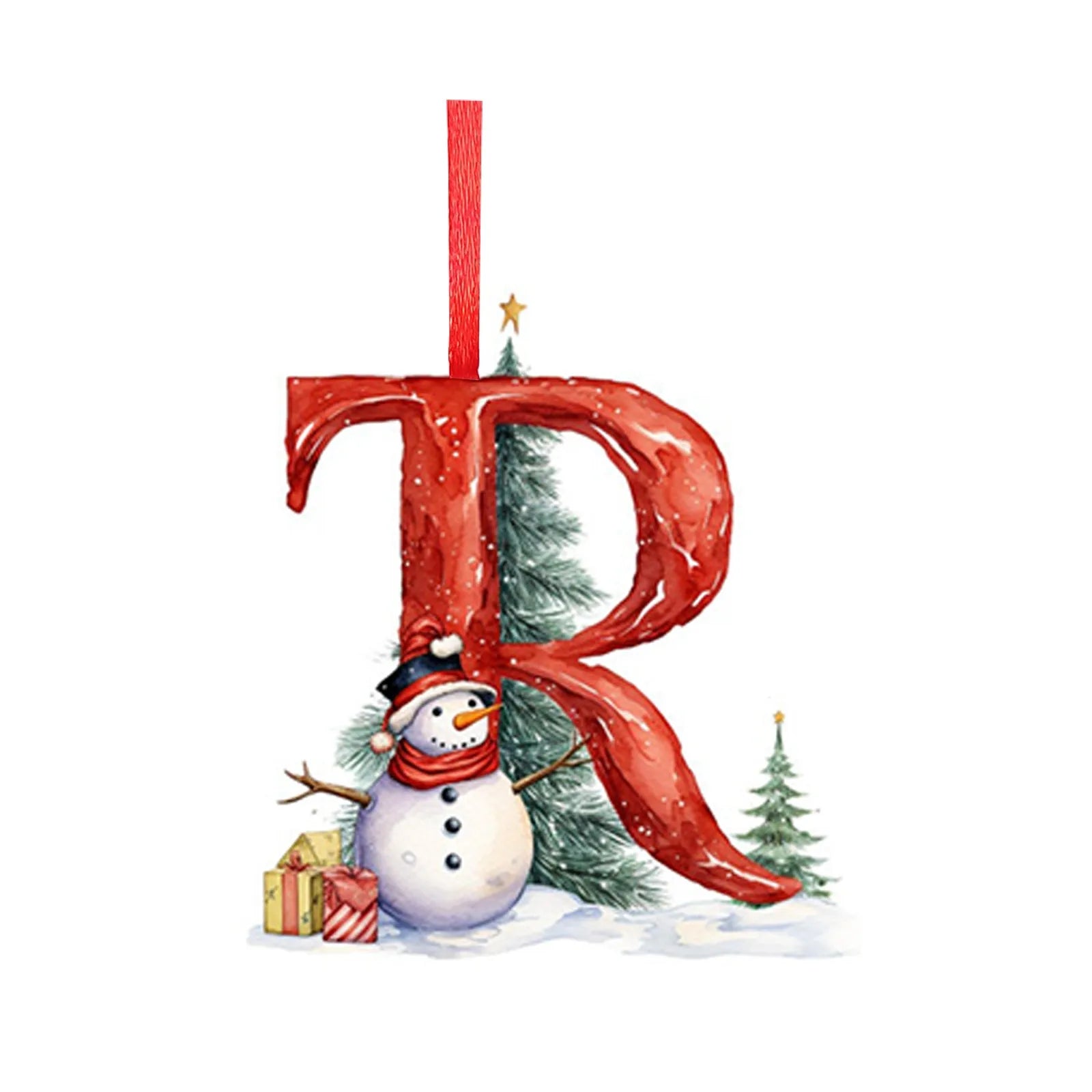New Christmas Tree Decoration 2D Letter Pendant Acrylic 26 Letter Pendant Hanging Christmas Tree Ornament Accessories navidad - YourGiftIdeasUK