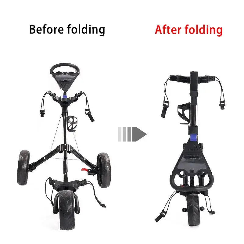 Golf Trolley 3-Wheel Trolley Foldable Lightweight Storage High Load Capacity Golf Accessory Supplies - YourGiftIdeasUK