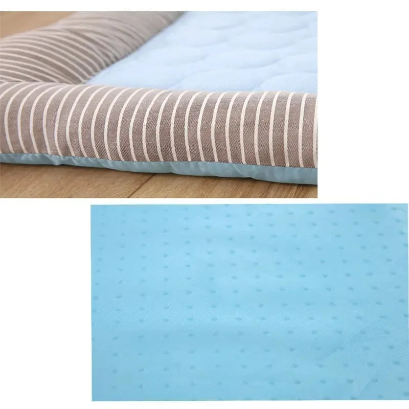 CoolPaw Retreat: Cozy Bed & Accessory Basket