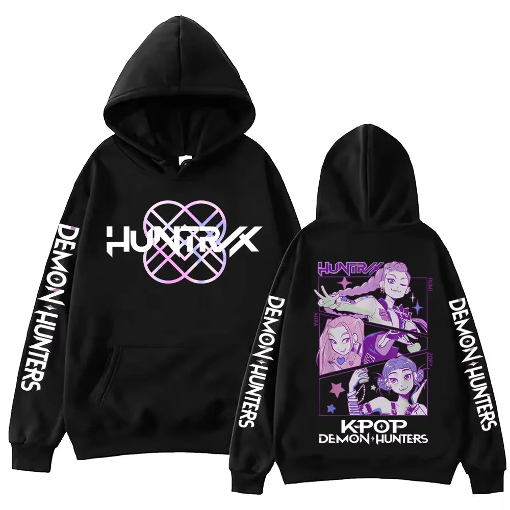 2025 summer Anime K-Pop Demon Hunters Hoodie Harajuku Hip Hop Pullover Tops Sweatshirt UNISEX Alphabet sportswear Fashion Trends