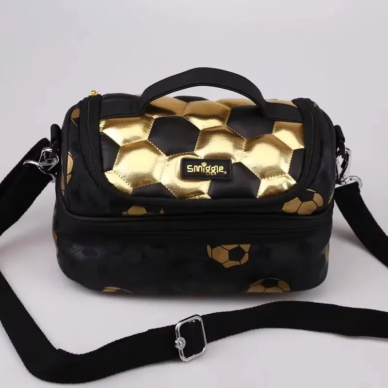 Australian Smiggle Gold Football Children Students Lightweight Large Capacity Pupil Backpack Water Cup Pen Bag Children Gift