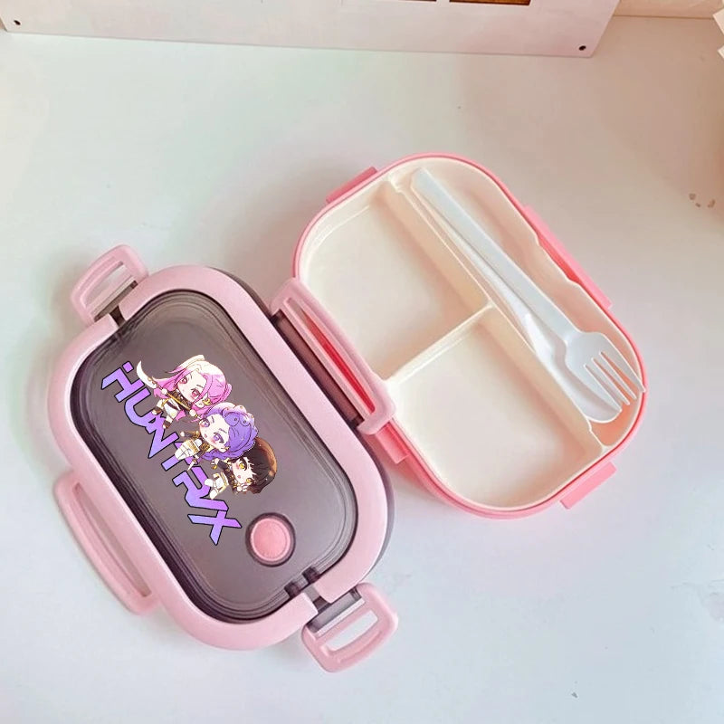 KPop Demon Hunters Portable Bento Lunch Boxs Girl Boy Compartment Fruit Food Boxs Microwave Lunch Box Picnic Fresh Box Gift - YourGiftIdeasUK