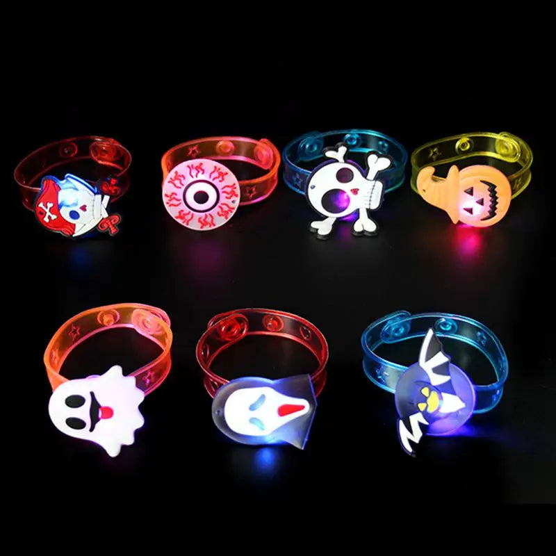 5-10-20PCS Glowing Pumpkin Ghost Bracelet Rings Kids - YourGiftIdeasUK