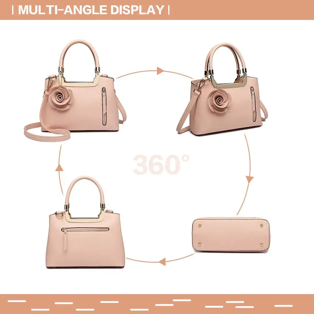 Miss Lulu Handbags for Women Ladies Shoulder Bags Fashion PU Leather Crossbody Top Handle Bag