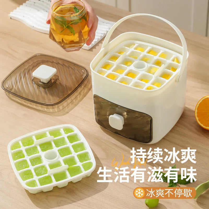 Pressed Ice Cube Mold Ice Tray with Lid for Home Refrigerator Homemade Ice Cube Storage Box - Your Gift Ideas