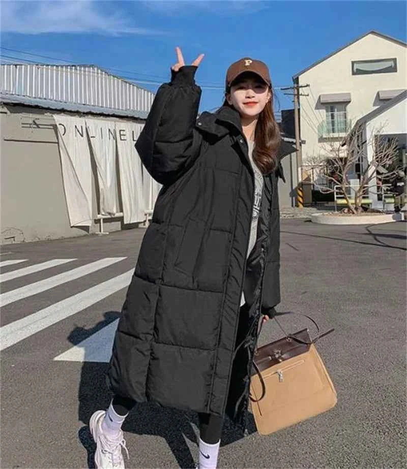 2024 New Winter Women Jacket Warm Parkas Female Thicken Puffer Coat Cotton Padded Parka Long Hooded Outwear Loose Women Snow Jac