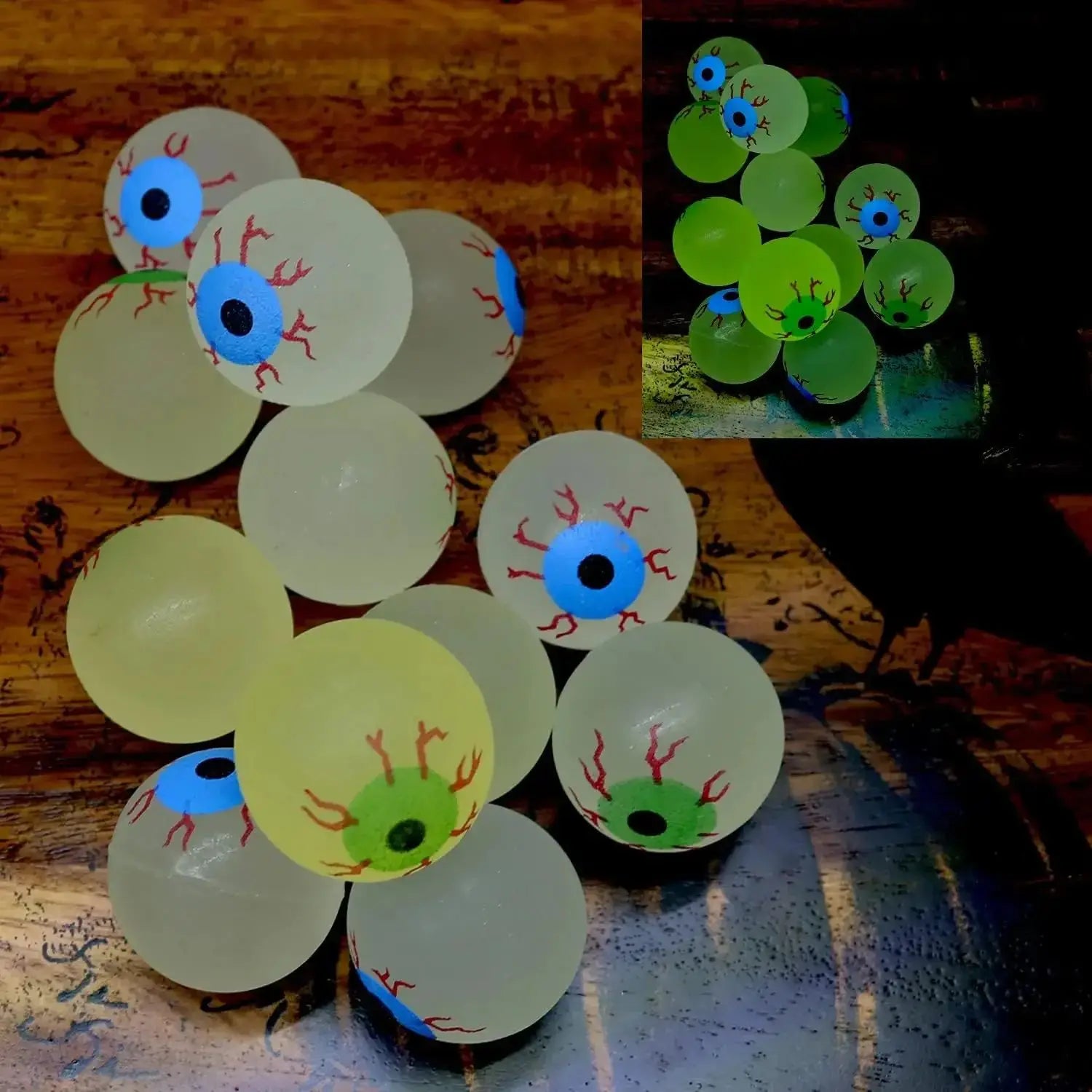 5-10-20pcs Glow in The Dark Eyeball 32MM Bouncy Ball - YourGiftIdeasUK