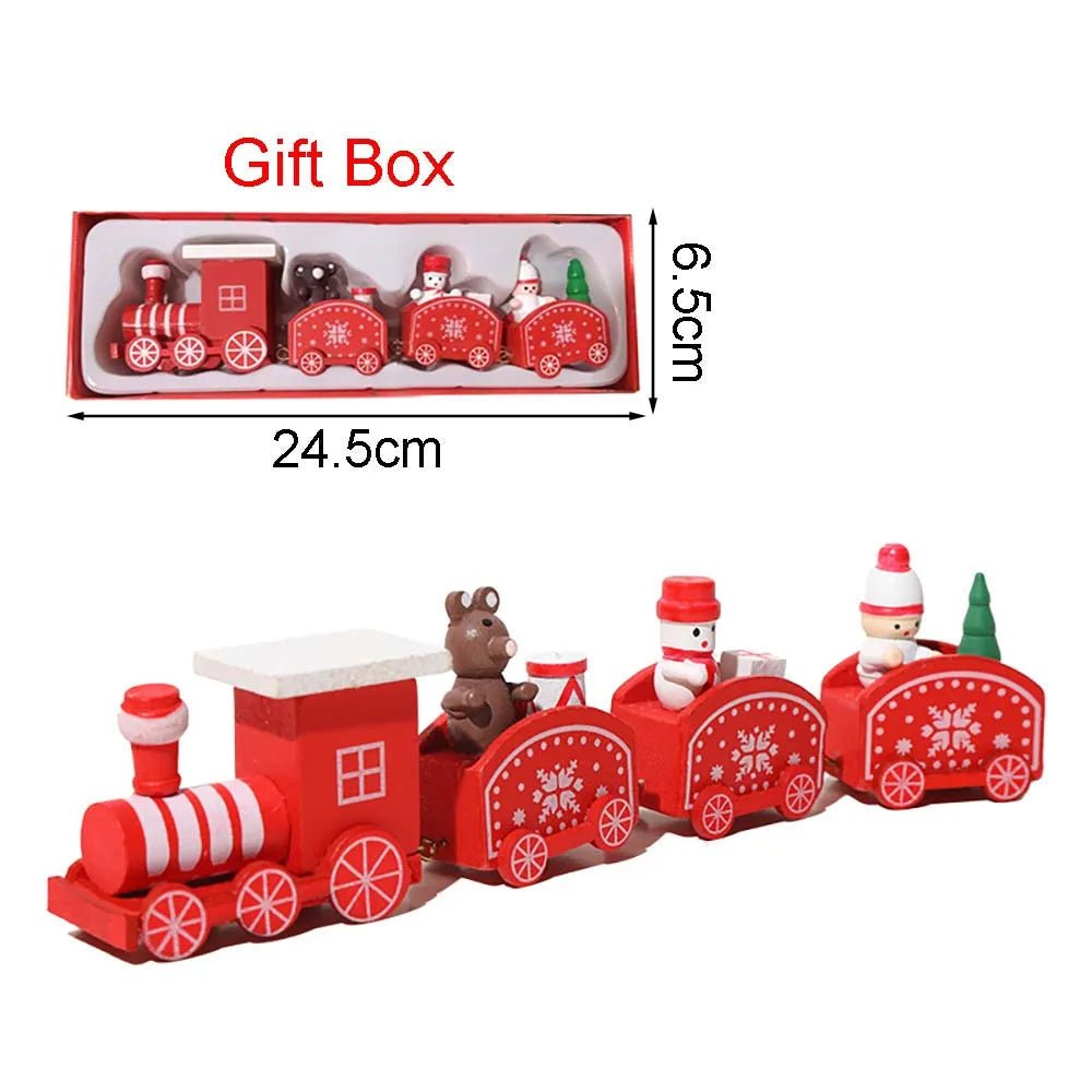 Christmas Wood Train Decoration,Christmas Ornaments With Moving Train,Home Noel,Happy New Year 2025 Gifts - YourGiftIdeasUK