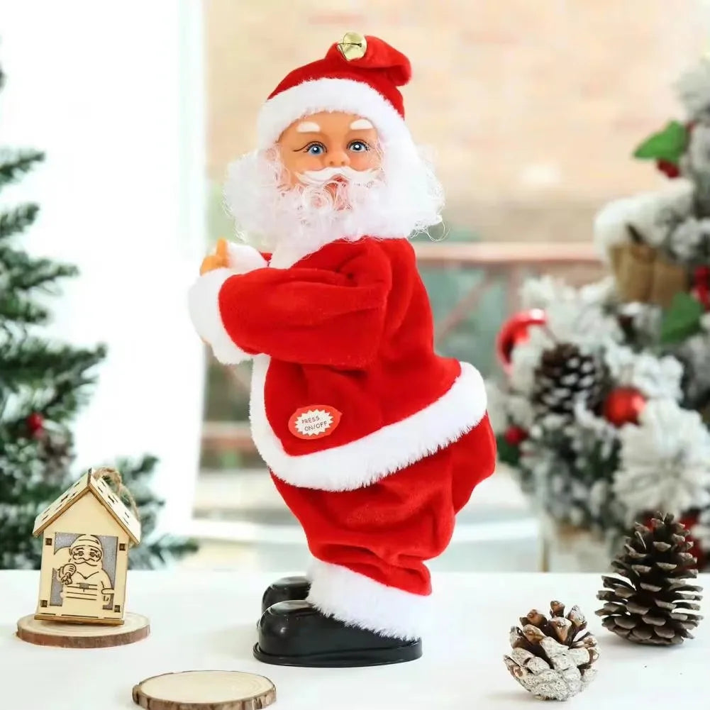 Electric Santa Claus Twerking Shaking Xmas Figurine Doll Dancing Christmas Music For Christmas Decor